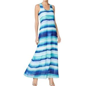 Striped Chiffon Maxi Dress
